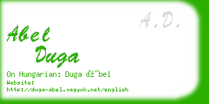 abel duga business card